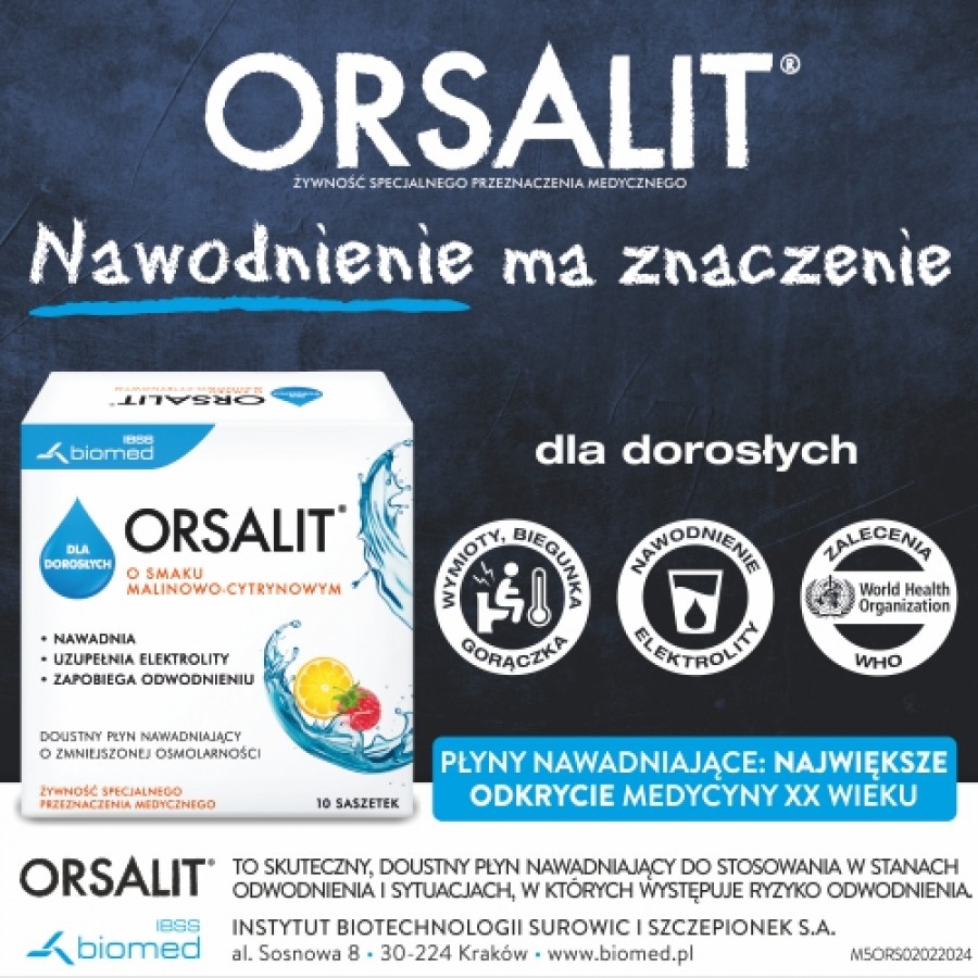 Miniaturka artykułu - #0 ORSALIT dla dorosłych smak cytrynowo-malinowy, 10 saszetek 