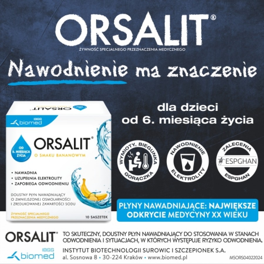 Miniaturka artykułu - #0 ORSALIT smak bananowy, 10 saszetek