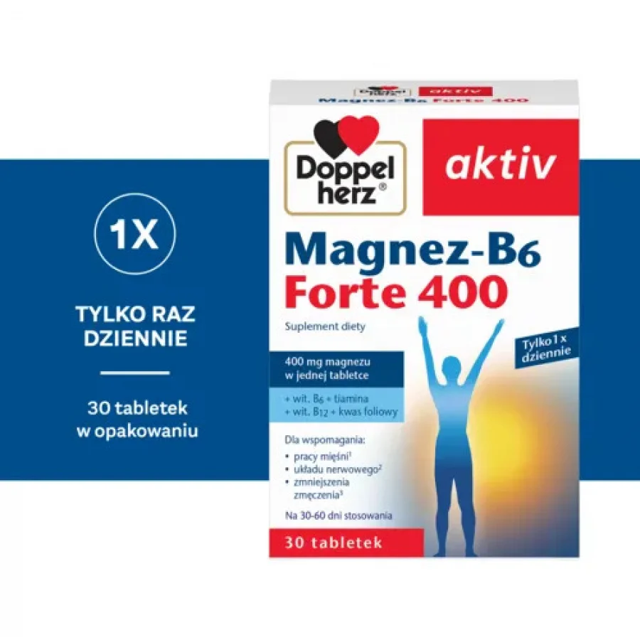 #1 – Doppelherz aktiv Magnez-B6 Forte, 30 tabl. - wsoka zawartość magnezu
