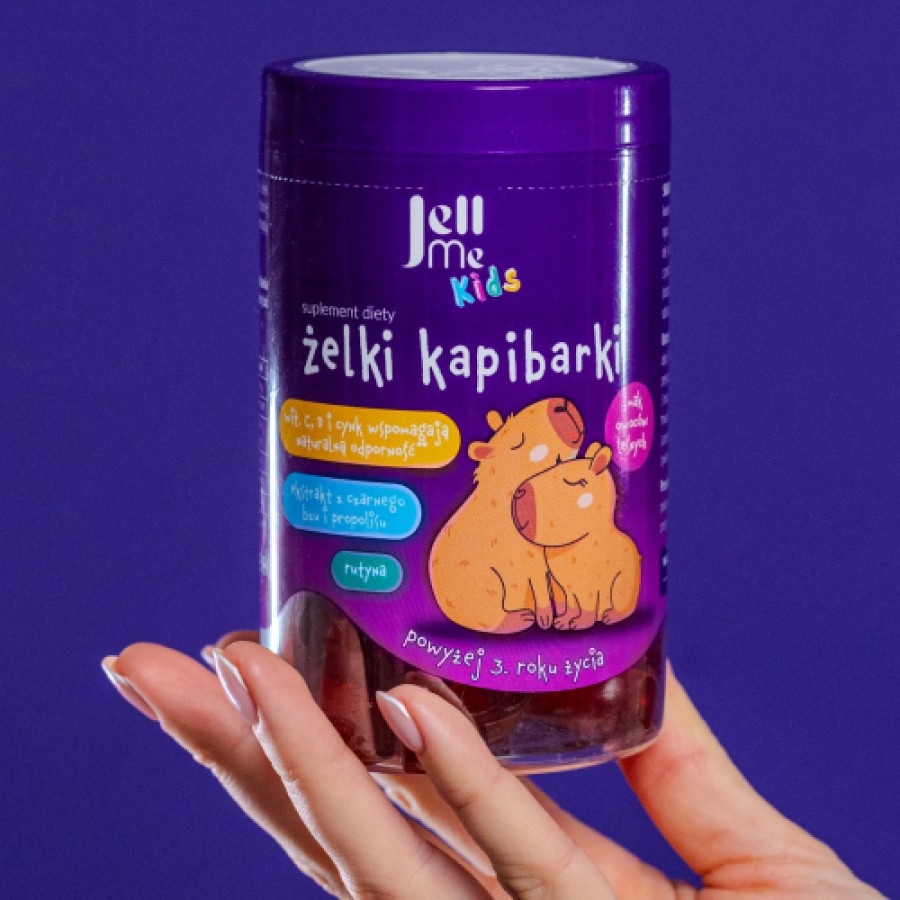 Miniaturka artykułu - #1 JellMe Kids żelki kapibarki, 250 g - suplement diety z ekstraktem z czarnego bzu, witaminą C i D 