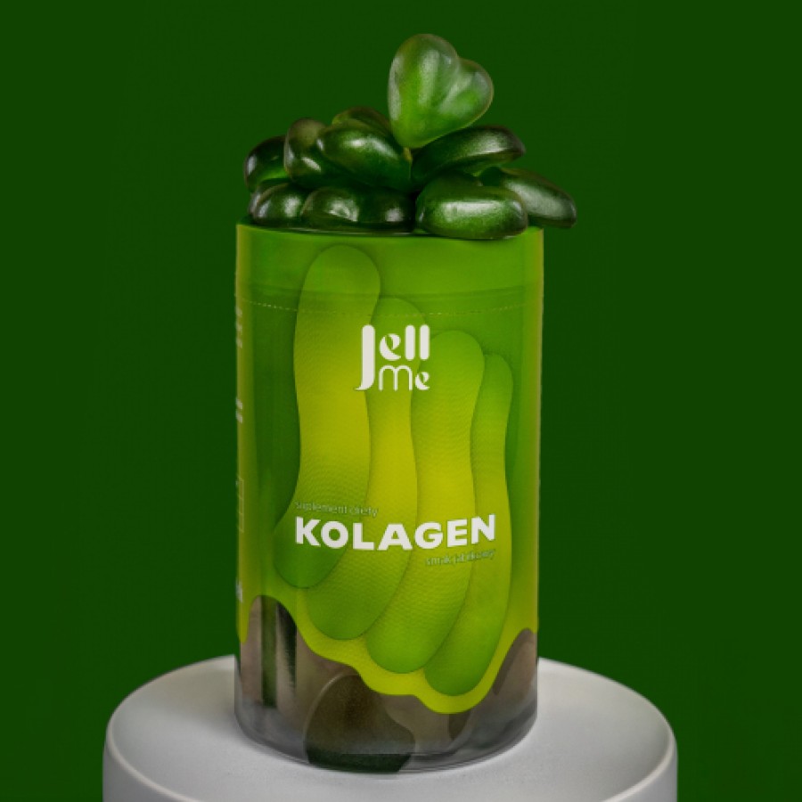 Miniaturka artykułu - #1 JellMe Kolagen żelki smak jabłkowy, 250 g - suplement z kolagenem i witaminą C