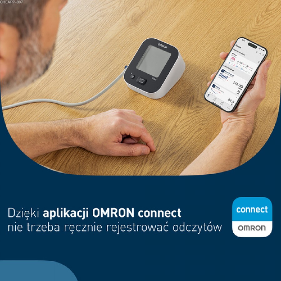 Zdjęcie produktu - 3 Omron M2+ Connect Ciśnieniomierz naramienny HEM-7188T1-LE