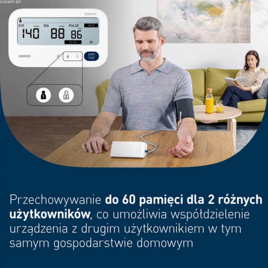 Miniaturka artykułu - #1 Omron M3 Comfort Afib Ciśnieniomierz naramienny HEM-7196-FLE