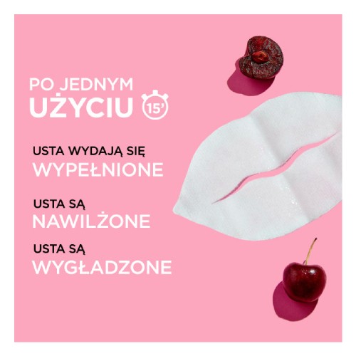 Zdjęcie produktu - 5 Garnier Skin Naturals Wypełniająca maska do ust na tkaninie z ekstraktem z wiśni i panthenolem, 5 g