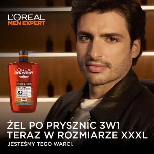 Zdjęcie produktu - 4 L'OREAL Men Expert Barber Club Żel pod prysznic do ciała włos&oacute;w i brody dla mężczyzn, 1000 ml