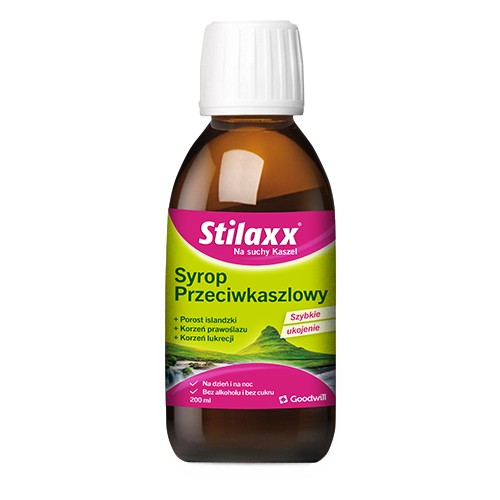 Miniaturka artykułu - #0 Stilaxx Syrop przeciwkaszlowy na kaszel suchy, 200 ml