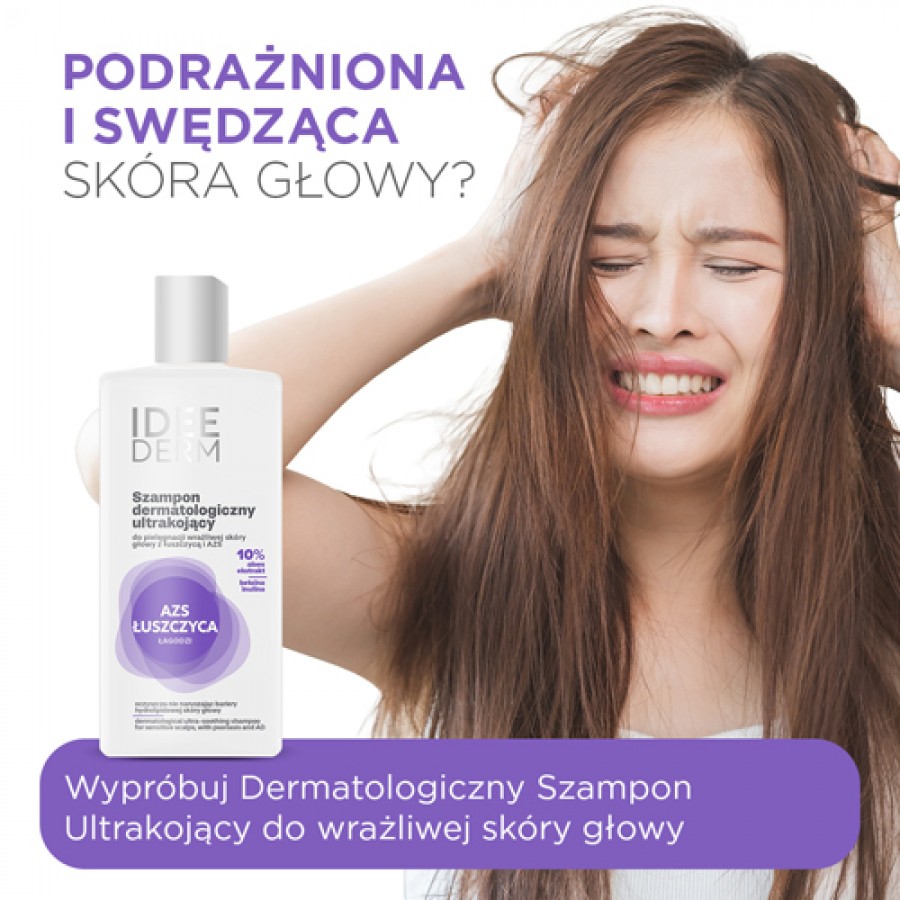 Miniaturka artykułu - #0 Idee Derm Szampon ultrakojący do wrażliwej sk&oacute;ry głowy z łuszczycą i AZS, 300 ml