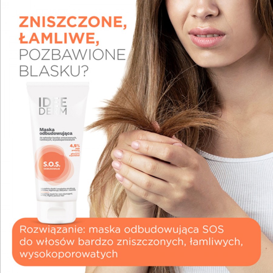 Miniaturka artykułu - #0 Idee Derm Maska odbudowująca do włos&oacute;w wysokoporowatych, 200 ml
