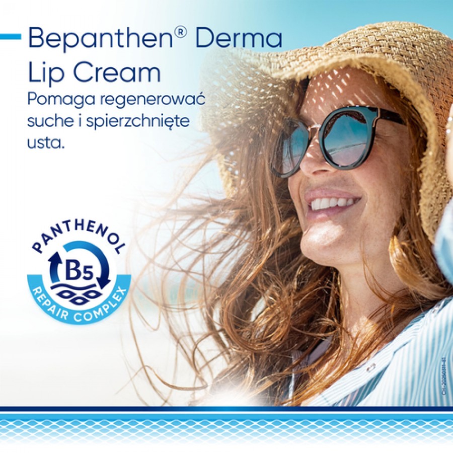 Miniaturka artykułu - #0 Bepanthen Derma Hydrating Lip Cream krem nawilżająco-ochronny do ust, 7,5 ml
