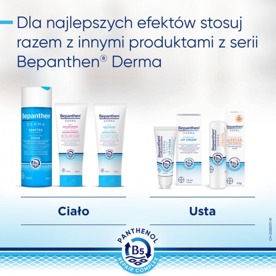 Zdjęcie produktu - 7 Bepanthen Derma Hydrating Lip Cream krem nawilżająco-ochronny do ust, 7,5 ml