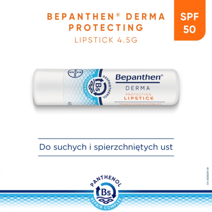 Zdjęcie produktu - 2 Bepanthen Derma Protecting Lipstic pomadka do ust, 4,5 g