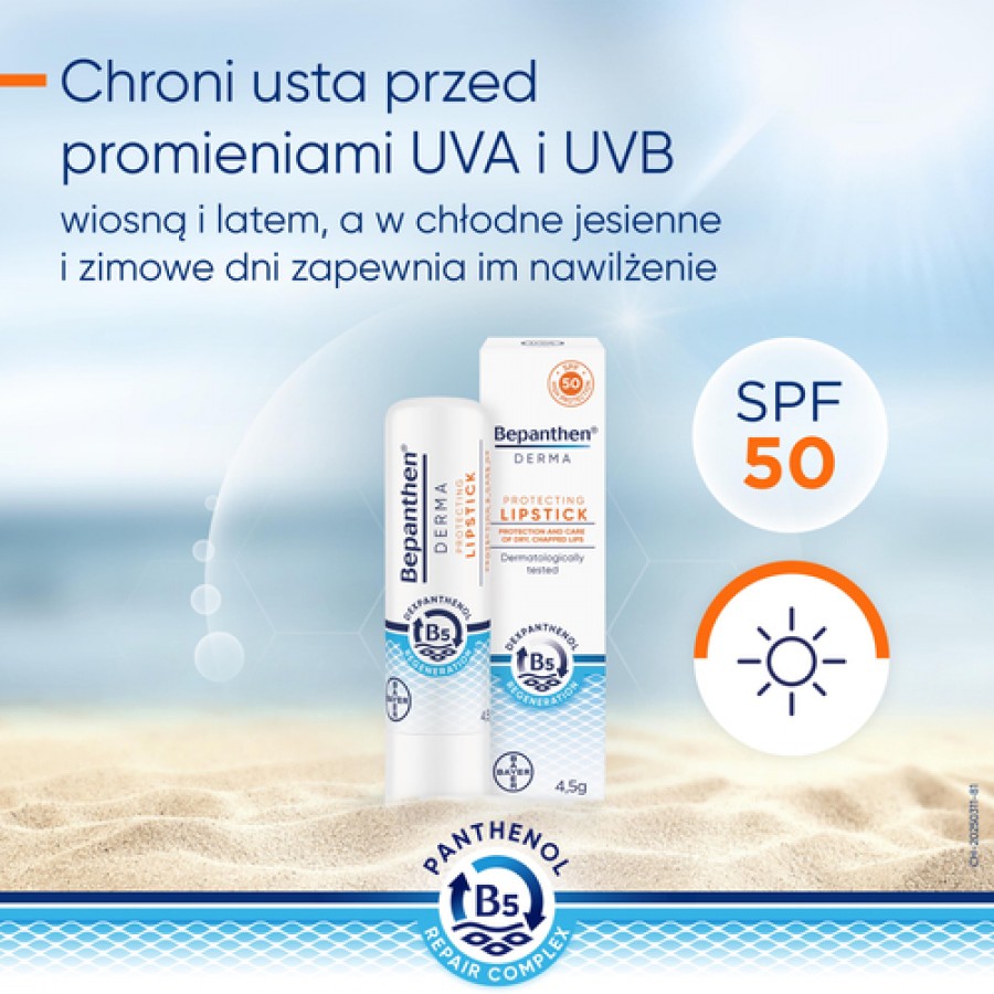 Zdjęcie produktu - 6 Bepanthen Derma Protecting Lipstic pomadka do ust, 4,5 g
