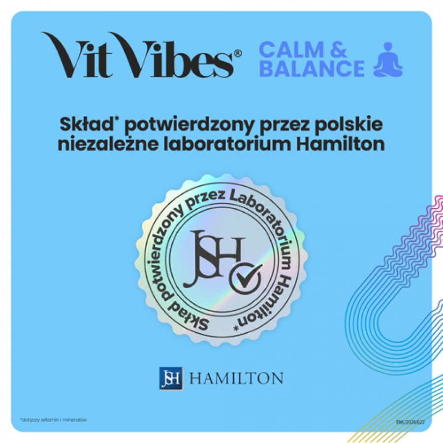 Zdjęcie produktu - 7 Vit Vibes Calm & Balance żelki smak malinowy, 60 szt.