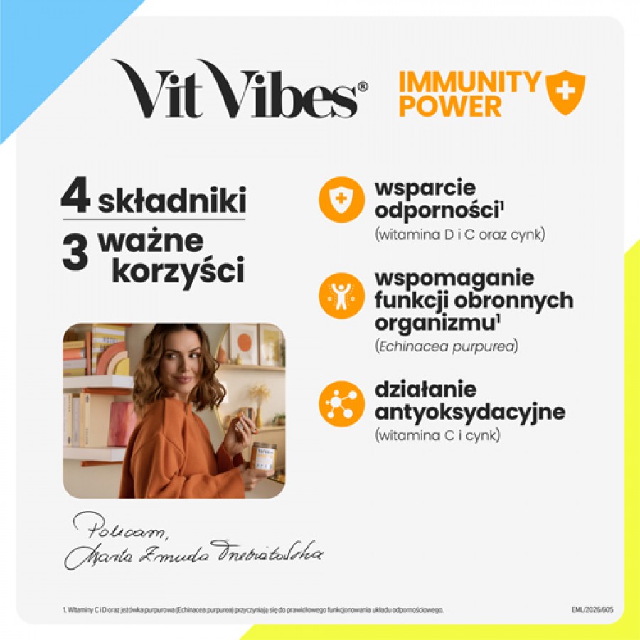 Miniaturka artykułu - #1 Vit Vibes Immunity Power żelki smak marakuja cytryna, 60 szt.