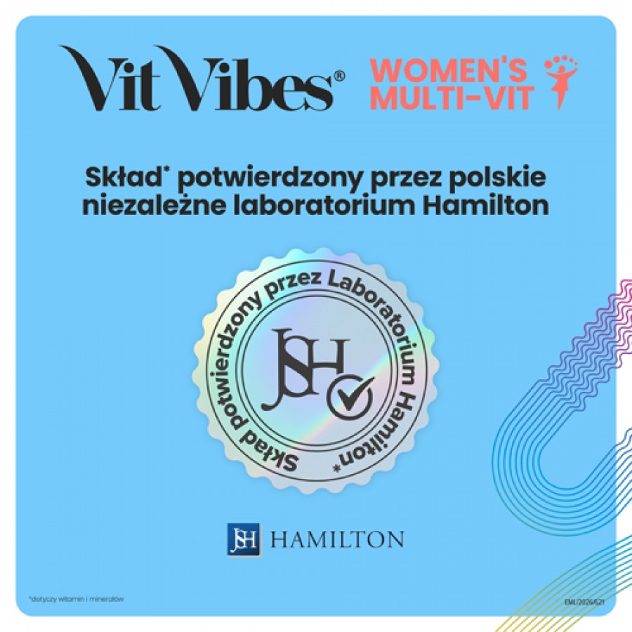 Zdjęcie produktu - 6 Vit Vibes Women's Multi-Vit żelki smak pomarańcza i mango, 60 szt.