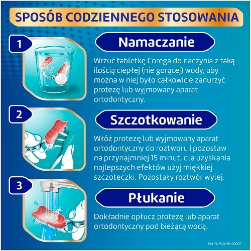Zdjęcie produktu - 5 Corega Bio Formuła Tabletki do codziennego czyszczenia protez zębowych, 120 szt.