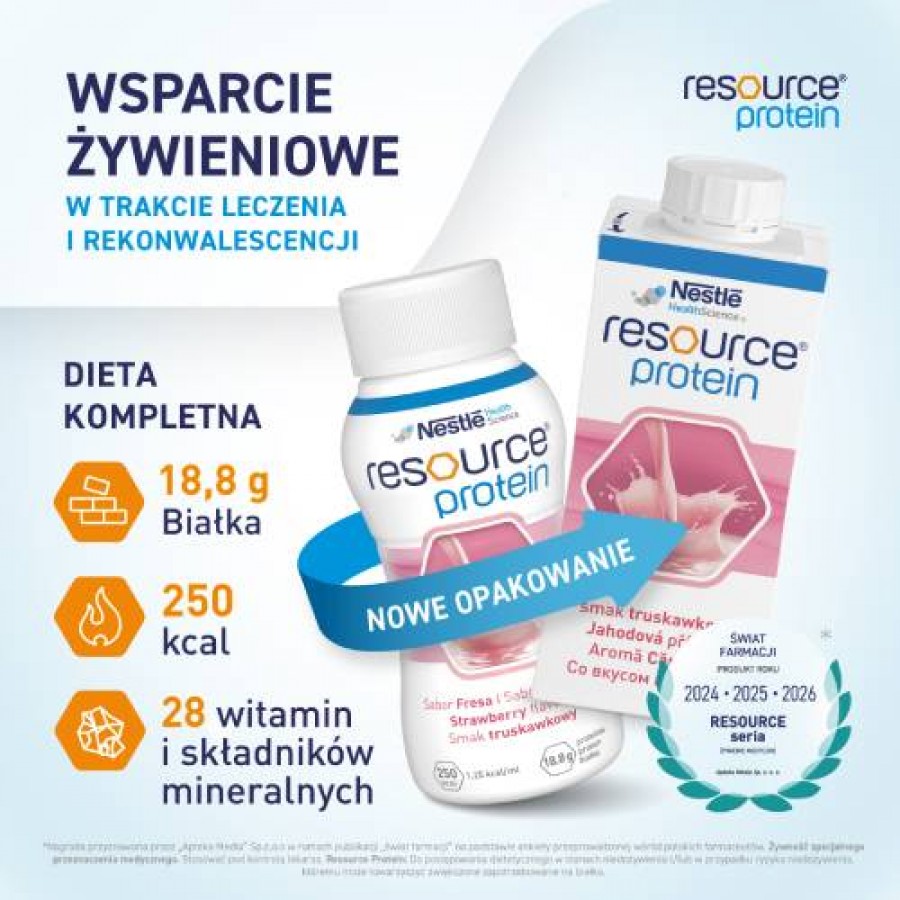 Miniaturka artykułu - #0 Resource Protein Preparat odżywczy w płynie smak czekoladowy, 4 x 200 ml