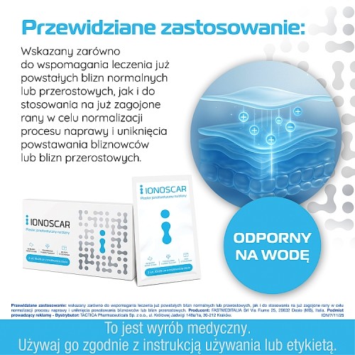 Miniaturka artykułu - #0 Ionoscar plaster jonoforetyczny na blizny 10 x 20 cm, 2 szt.
