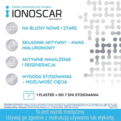 Zdjęcie produktu - 2 Ionoscar plaster jonoforetyczny na blizny 10 x 20 cm, 2 szt.