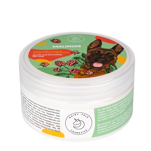 Miniaturka artykułu - #0 Hairy Tale Cosmetics Malinois Nabłyszczająca maska do włos&oacute;w z kwasem glikolowym, 200 ml