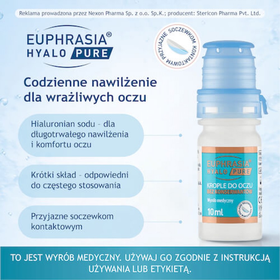 Zdjęcie produktu - 2 Euphrasia Hyalo Pure Krople do oczu, 10 ml