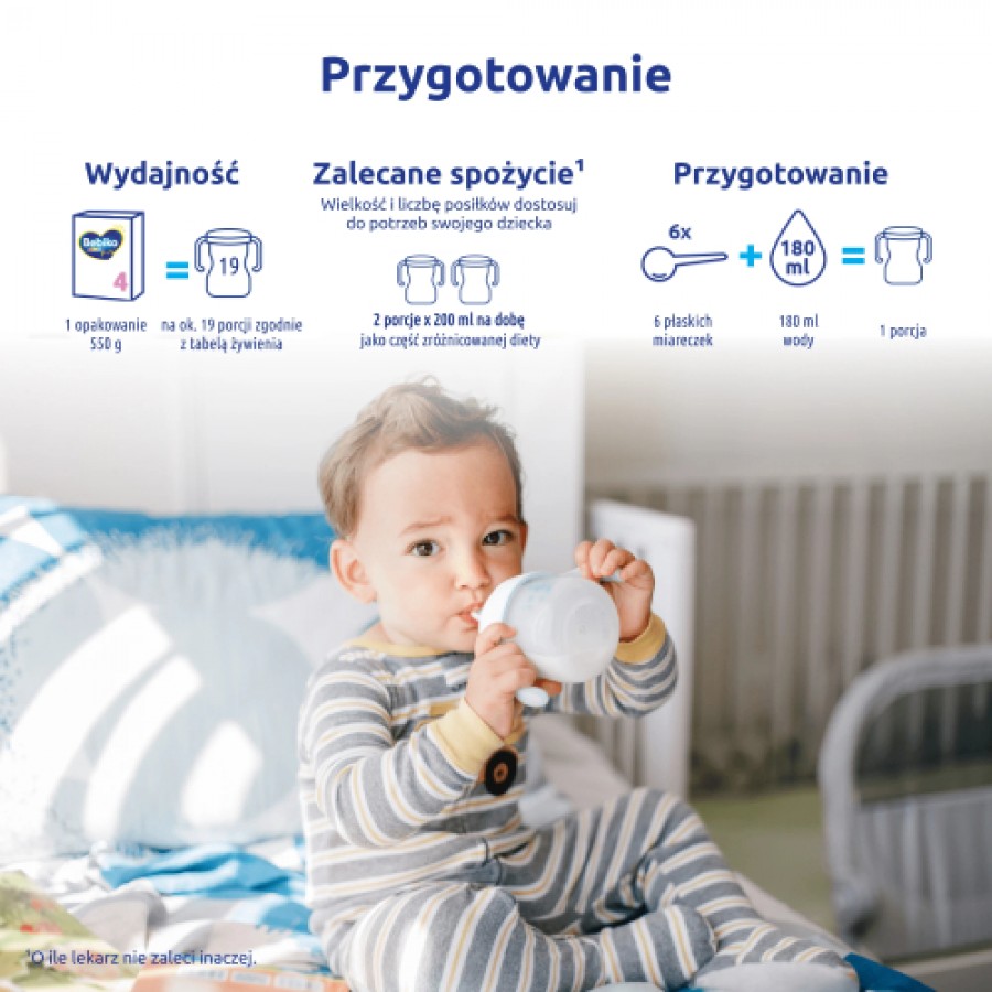 Zdjęcie produktu - 2 Bebiko Junior 4 NutriFlor Expert Odżywcza formuła na bazie mleka dla małych dzieci powyżej 2. roku życia, 550 g