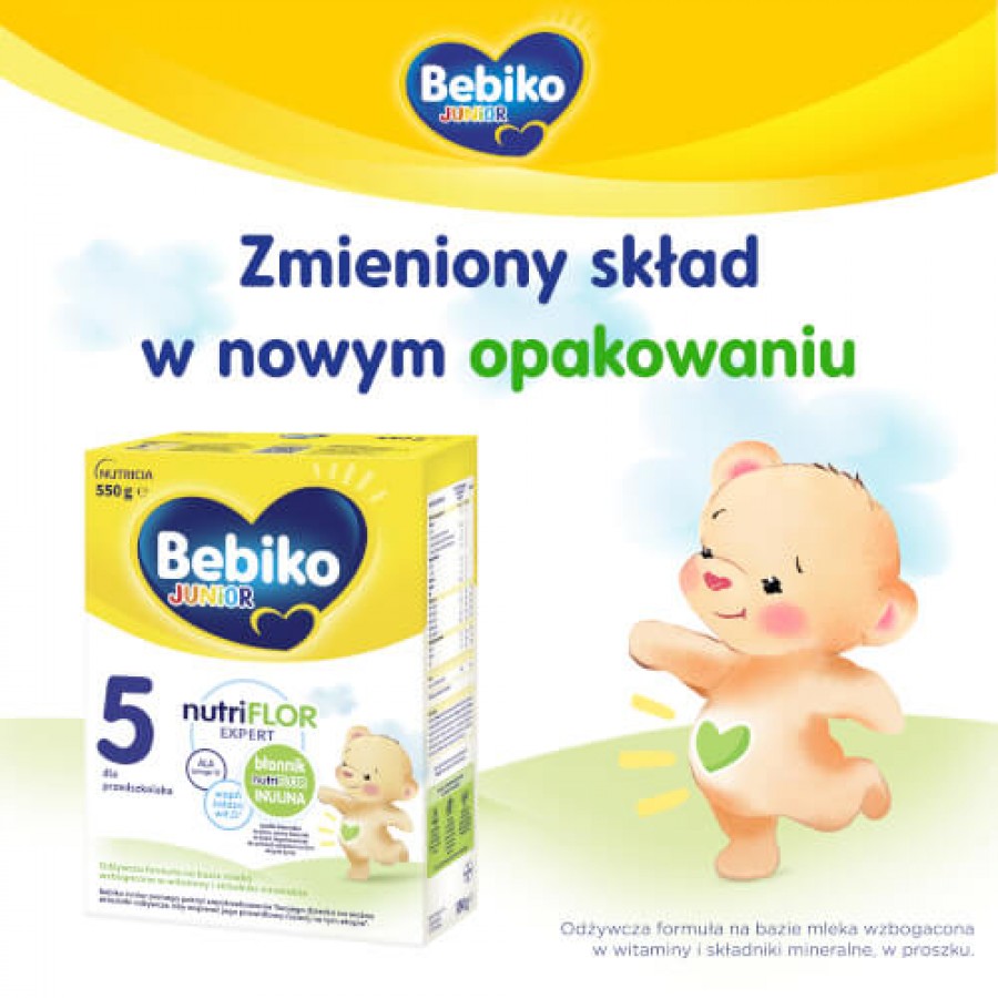 Miniaturka artykułu - #0 Bebiko Junior 5 NutriFlor Expert Odżywcza formuła na bazie mleka dla przedszkolaka, 550 g
