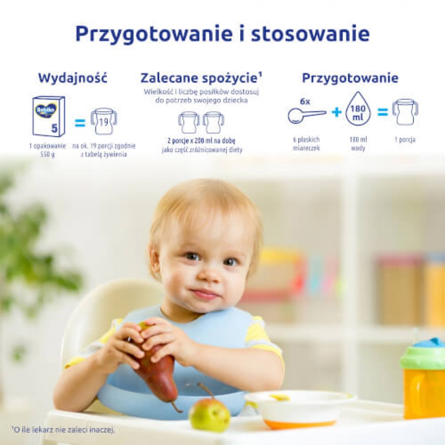 Zdjęcie produktu - 2 Bebiko Junior 5 NutriFlor Expert Odżywcza formuła na bazie mleka dla przedszkolaka, 550 g
