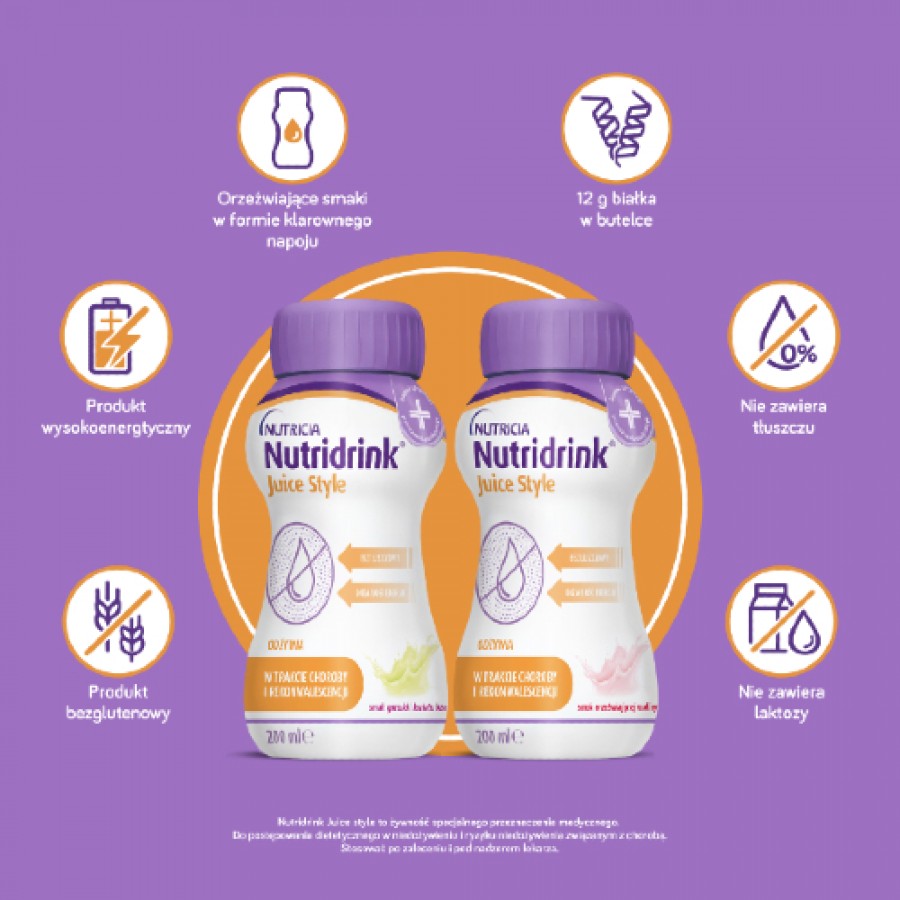 Miniaturka artykułu - #1 Nutridrink Juice Style smak gruszki i kwiatu bzu, 4 x 200 ml