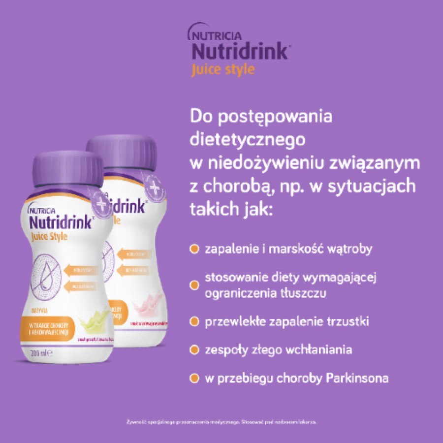 Zdjęcie produktu - 3 Nutridrink Juice Style smak gruszki i kwiatu bzu, 4 x 200 ml