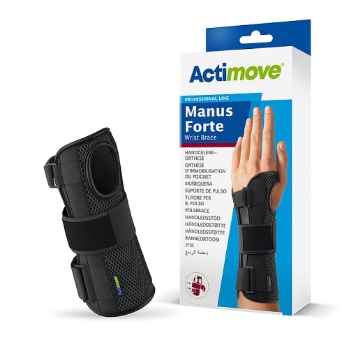 Miniaturka artykułu - #0 Actimove Professional Line Manus Forte Orteza nadgarstka czarna prawa S/M