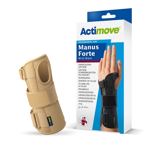 Miniaturka artykułu - #0 Actimove Professional Line Manus Forte Orteza nadgarstka beżowa prawa L/XL