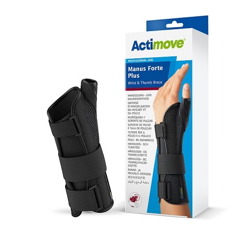 Miniaturka artykułu - #0 Actimove Professional Line Manus Forte Plus Orteza nadgarstka i kciuka czarna lewa L/XL