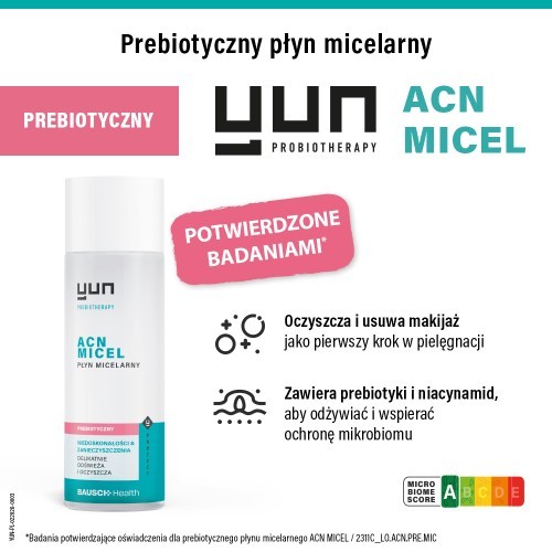 Miniaturka artykułu - #0 YUN ACN MICEL Prebiotyczny płyn micelarny, 200 ml