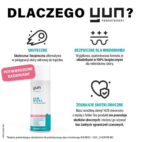 Miniaturka artykułu - #1 YUN ACN MICEL Prebiotyczny płyn micelarny, 200 ml