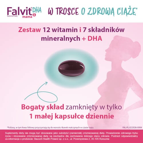 Zdjęcie produktu - 2 Falvit Mama 2 DHA, 30 kaps. - witaminy dla kobiet w ciąży i karmiących piersią