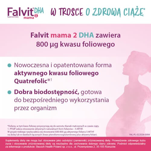 Zdjęcie produktu - 5 Falvit Mama 2 DHA, 30 kaps. - witaminy dla kobiet w ciąży i karmiących piersią