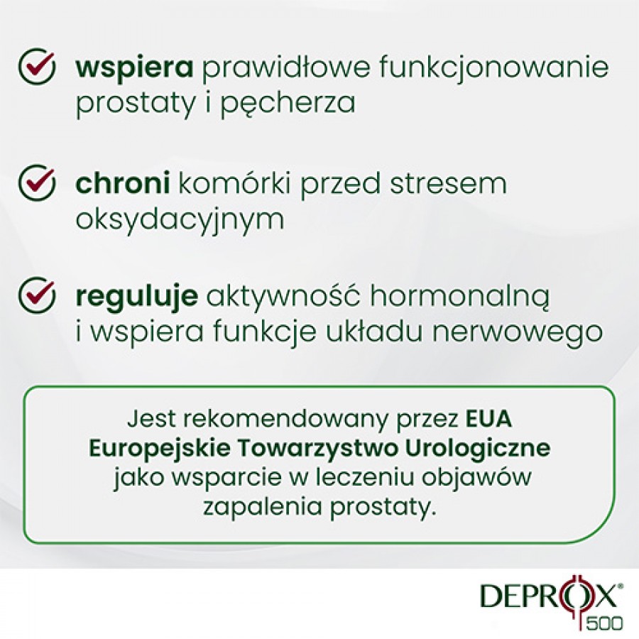 Miniaturka artykułu - #1 Deprox 500, 30 tabl. - suplement diety dla mężczyzn