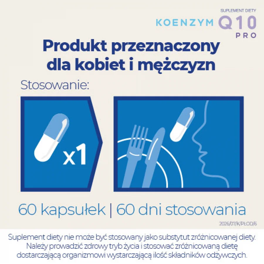 #6 – Koenzym Q10 Pro, 60 kaps. - suplement diety z koenzymem Q10, cynkiem i selenem