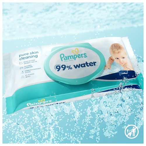 Miniaturka artykułu - #0 Pampers 99% Water Chusteczki nawilżane, 60 szt.