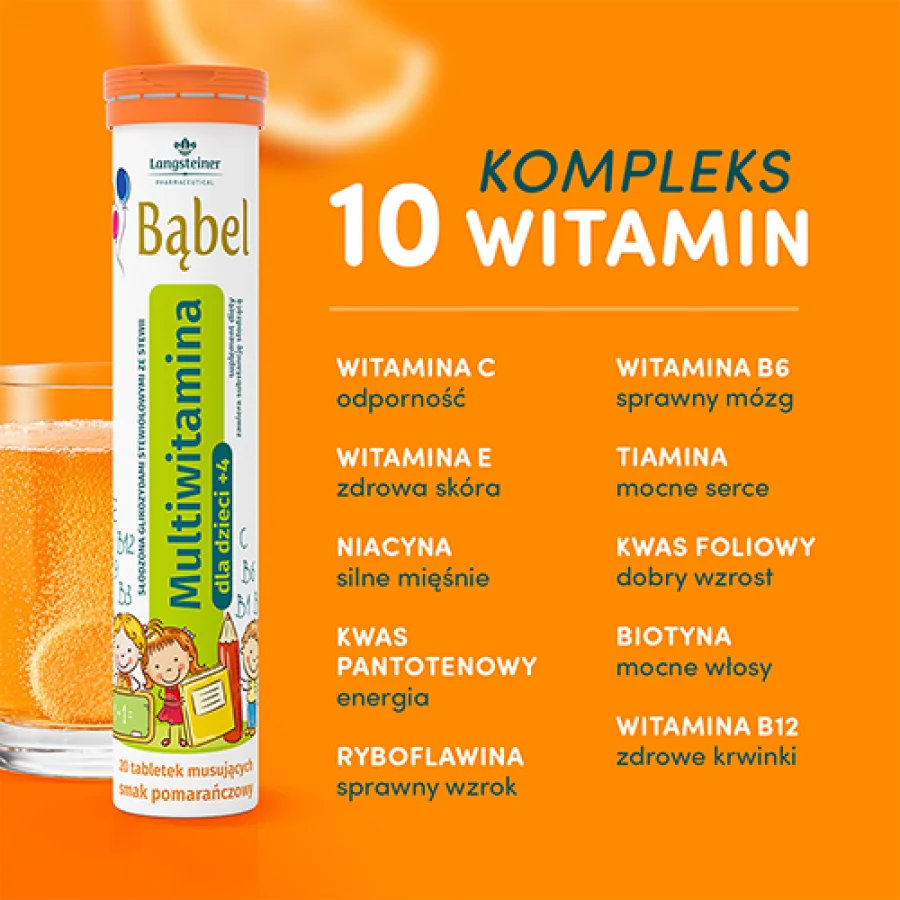 #1 – Bąbel Multiwitamina dla dzieci, 20 tabl. musujących