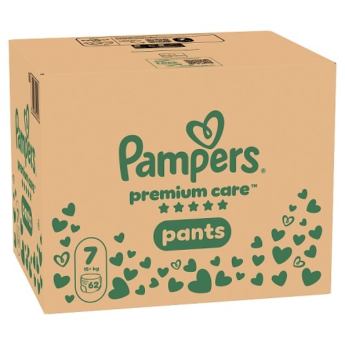 Miniaturka artykułu - #0 Pampers Premium Care Pants 7 Pieluchomajtki dla dzieci, 62 szt.