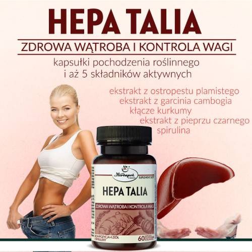 Miniaturka artykułu - #0 Hepa Talia Kompozycja 4 zi&oacute;ł i spiruliny, 60 kaps.