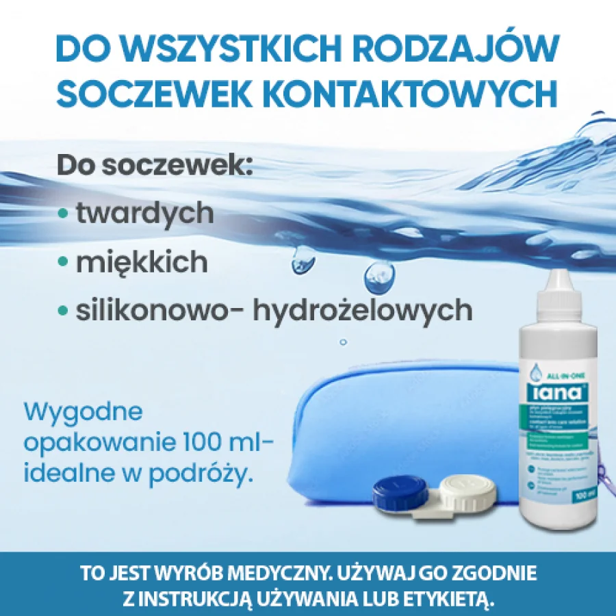 #3 – Iana All In One Płyn pielęgnacyjny do wszystkich rodzaj&oacute;w soczewek kontaktowych, 100 ml