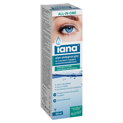 Miniaturka artykułu - #0 Iana All In One Płyn pielęgnacyjny do wszystkich rodzaj&oacute;w soczewek kontaktowych, 100 ml