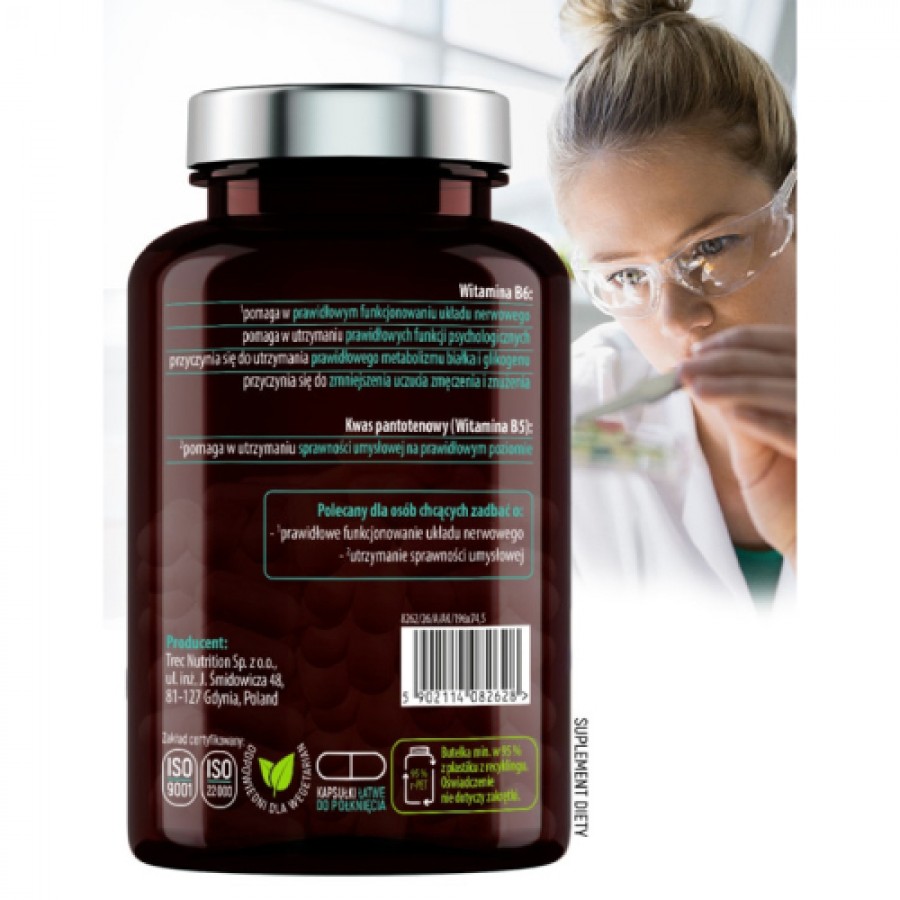 Zdjęcie produktu - 4 Essensey Kreatyna Monohydrat + B5, B6, 90 kaps.