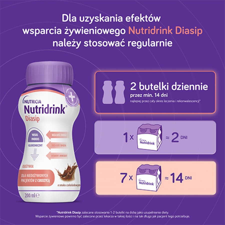 #4 – Nutridrink Diasip o smaku czekoladowym, 4 x 200 ml