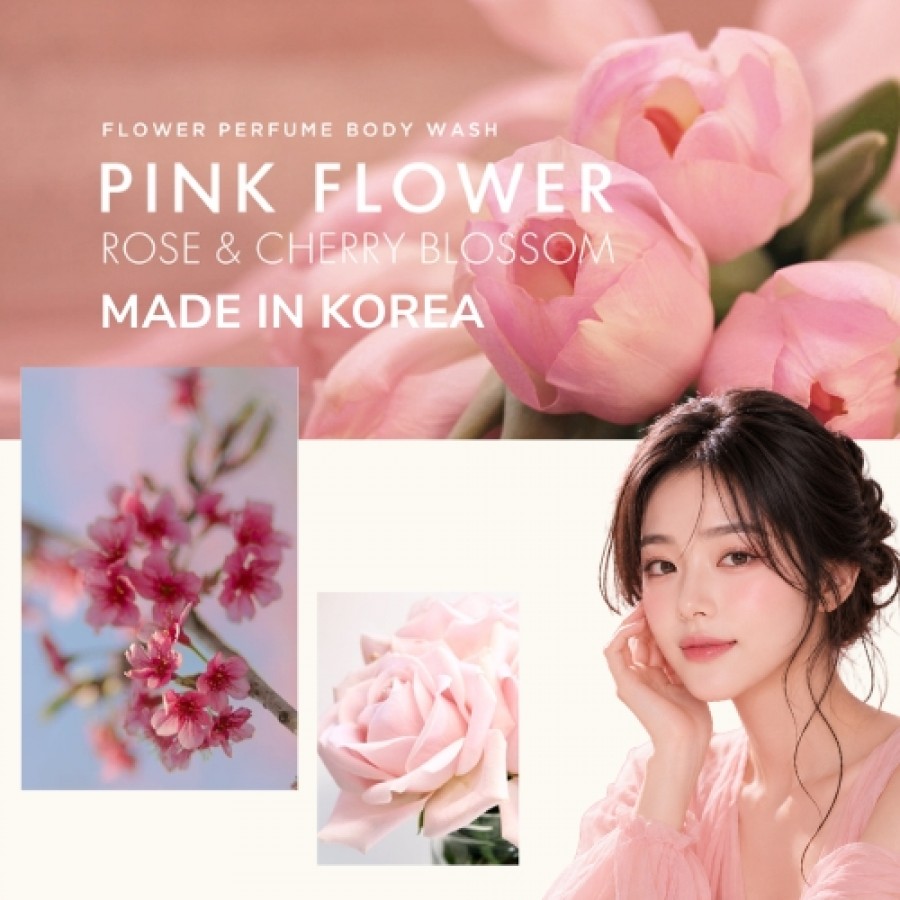 Miniaturka artykułu - #0 Aekyung Showermate Pink Flower Perfumowany żel pod prysznic, 1,2 l