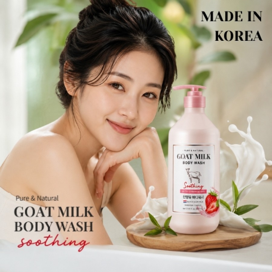 Miniaturka artykułu - #0 Aekyung Shower Mate Goat Milk Strawberry Żel pod prysznic, 800 ml
