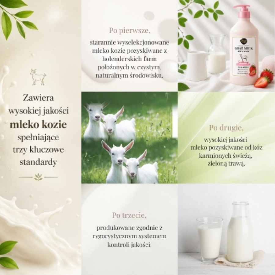Miniaturka artykułu - #1 Aekyung Shower Mate Goat Milk Strawberry Żel pod prysznic, 800 ml